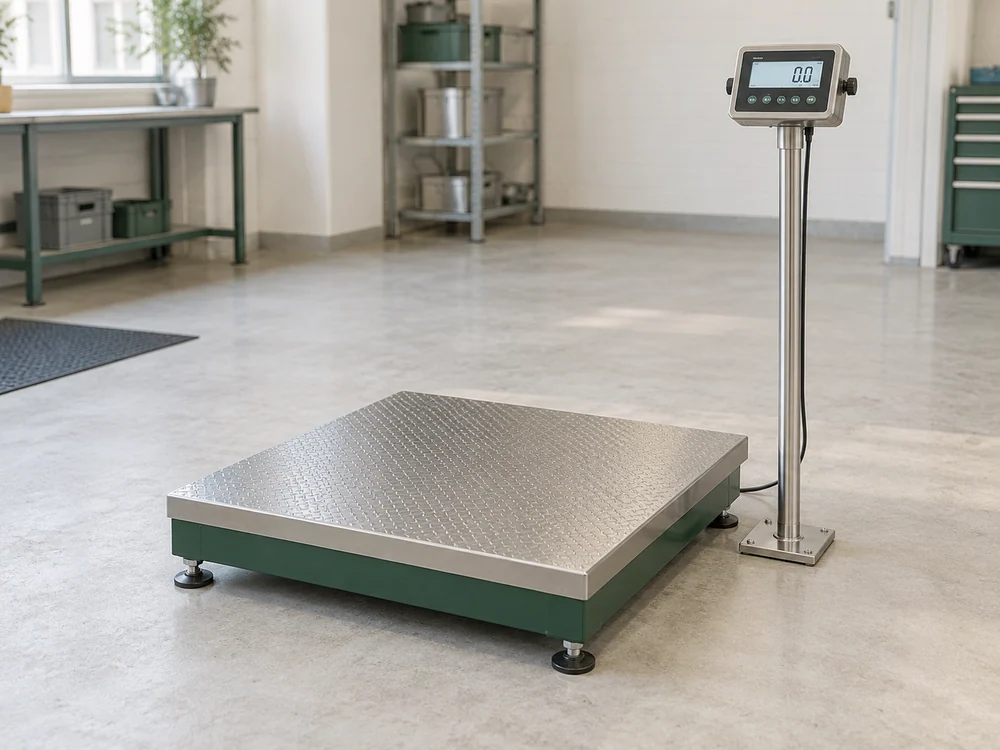 Heavy-duty platform scale with a separate digital indicator post